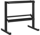SPORTNOW Soporte para Mancuernas de 2 Niveles de Acero Resistente Carga 270 kg 92,5x50,5x80,5cm Negro para Gimnasio   Aosom España