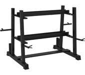 SPORTNOW Soporte de pesas multifunción rack de almacenamiento para pesas, kettlebells, discos de peso y barras de pesas