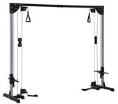SPORTNOW Aparato de musculación doble polea vis a vis crossover, carga libre con pesa 2x50 kg 245x85x207 cm   Aosom España