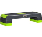 Homcom Plataforma Step para Fitness y Gimnasia Altura Ajustable 10/15/20 cm Carga 150 kg Gris y Verde para Ejercicio   Aosom España
