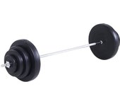 Homcom Barra de Pesas Ajustables 70 kg con 8 Discos 1,5kg 5kg 10kg 15kg y 1 Barra en Hogar Gimnasio 170x40,5x40,5 cm Negro