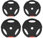 SPORTNOW Juego de Discos Pesas de 4 Piezas 2x5 kg 2x2,5 kg con Orificios de 2,5 cm para Entrenamiento Fitness en Hogar Negro