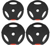 SPORTNOW Juego de Discos Pesas de 4 Piezas 2x5 kg 2x7,5 kg con Orificios de 2,5 cm para Entrenamiento Fitness en Hogar Negro
