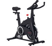 SPORTNOW Bicicleta Estática de Interior con Volante de Inercia de 15 kg Monitor LED con Pulsómetro Manillar y Asiento Ajustables
