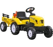 Homcom Tractor a Pedales para Niños a partir de 3 Años con Remolque y 2 Herramientas Carga 35 kg 133x42x51 cm Amarillo   Aosom España