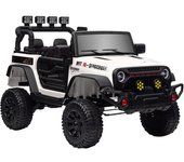 AIYAPLAY Coche Eléctrico para Niños de +3 Años con Batería 12V Mando a Distancia Bluetooth Faros LED Bocina Música Blanco