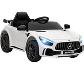 AIYAPLAY Coche Eléctrico para Niños de +3 Años Mercedes-Benz AMG GTR con Batería 12V Mando a Distancia Faros Bocina Música Blanco