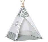 Homcom Tienda de Campaña Tipi para Niños +3 Años de Madera Portátil con Ventana Colchoneta Bolsa de Transporte 120x120x155 cm Gris   Aosom España
