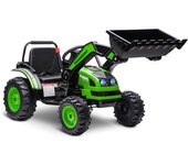Tractor Excavadora Eléctrico para Niños de +3 Años Juguetes y Ocio Vehículo Infantil con Batería 6V Negro y Verde 132x62x65 cm HOMCOM   Aosom España