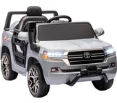 AIYAPLAY Coche Eléctrico para Niños de +3 Años Toyota LAND CRUISER con Batería 12V Mando a Distancia y Música MP3 Gris