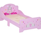 Homcom Cama Infantil para +3 Años Cama para Niños de Madera con Barreras de Protección Carga Máx. 50 kg 143x73x60 cm Rosa   Aosom España