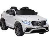 Homcom Coche Eléctrico para Niño +3 Años con Mando a Distancia Con Música y Luces Batería 12V Carga 30kg 115x70x55cm Blanco   Aosom España