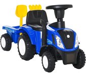 Homcom Tractor para Niños 12-36 Meses Remolque Extraíble Correpasillos con Bocina Faros Pala Asiento 25cm y Rastrillo Carga 25kg   Aosom España