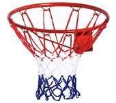 Homcom Canasta de Baloncesto de Pared Ø46 cm Aro de Baloncesto con Red de Baloncesto Marco Metálico y 12 Ganchos Rojo