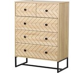 Homcom Armario Auxiliar con 5 Cajones Cómoda Mesilla de Noche Organizador de Almacenaje para Oficina en Madera 80x39.5x110cm   Aosom España