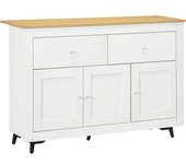 Homcom Aparador de Cocina con 2 Cajones 3 Puertas Estante Ajustable Mueble de TV para Televisores de 50'' 117x35x80 cm Blanco   Aosom España