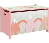ZONEKIZ Caja de Almacenamiento Rosa para Juguetes Niños 3-8 Años con Asas Estampado de Zorro 60x37x39 cm   Aosom España
