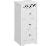 Homcom Armario de Almacenamiento Cajonera Multifuncional Gabinete Mueble para Cocina Salón Dormitorio Baño 3 Cajones 29.8x29.8x68.5cm   Aosom España