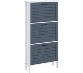 Homcom Mueble Zapatero Estrecho Armario Zapatero Alto con 3 Cajones Abatibles para 6 Pares de Zapatos 53x18x108,5 cm Gris   Aosom España