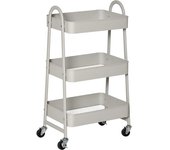Homcom Carrito de Cocina con Ruedas Carro de Almacenamiento de 3 Niveles y Frenos para Baño Salón Dormitorio Oficina 45x31x79,4 cm Gris   Aosom España