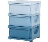 Homcom Torre de Almacenamiento Infantil con 3 Cajones Organizador de Juguetes para Niños +3 Años Gran Almacenaje 37x37x56,5 cm Azul   Aosom España