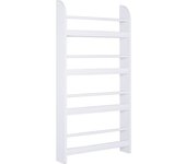 Homcom Estantería de Pared para Libros Librería Infantil 4 Estantes Hogar Oficina 59x12x113cm Blanco Resistente   Aosom España