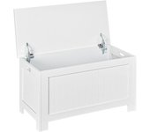 Homcom Casillero en Madera de almacenaje de Ropa Juguetes Baúl Madera para Salón Habitación y Baño Carga de 20kg Blanco 81x40x46cm   Aosom España