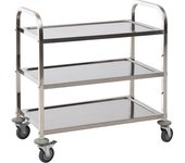 Homcom Carro de Cocina Multiusos Carrito Auxiliar con Ruedas Estantería Isla de Cocina 3 Niveles Carga 50kg Acero Inoxidable   Aosom España