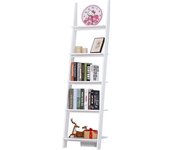 Homcom Librería Estantería de Escalera con 5 Estantes Moderna para Baño Salón Terraza 50x40x195cm Diseño Escalonado de Pared   Aosom España