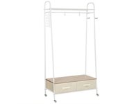 Homcom Perchero Metálico con Ruedas Colgador con Riel Estantes Cajones para Organizar Ropa Bolsos Zapatos para Hogar Vestidor Pasillo   Aosom España