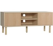 Homcom Mueble TV soporte para televisión de hasta 50 pulgadas con 2 puertas correderas y 2 nichos con pasacables - 115 x 40 x 49 cm