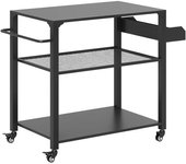 Outsunny Carrito de Parrilla para Jardín o Terraza Carrito de Servicio con Encimera Estantes y Ruedas para BBQ 105x50x79 cm Negro