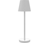 Homcom Lámpara de Mesita de Noche con Luces LED Lámpara de Mesa Inalámbrica USB-C Recargable 3 Colores Ø11,2x36,5 cm Blanco   Aosom España