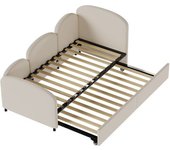 Gomyway Sofá-cama con Cama Nido para Dormitorio y Sala de estar Sin colchón 90x200 cm Beige