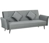 Homcom Sillón Cama Sofá Cama de 3 Plazas con Respaldo Ajustable de 3 Niveles y 2 Almohadas Acolchadas Carga 360 kg Gris
