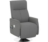 Homcom Sillón de Masaje Eléctrico con Reposapiés Sillón Relax Giratorio y Reclinable con Mando 68,5x77x117 cm Gris