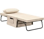 Homcom Silla cama convertible, chaise longue y puff 4 en 1 con respaldo reclinable en 5 posiciones crema