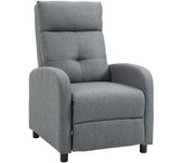 Homcom Sillón Reclinable Manual Sofá Individual Reclinación hasta 155º para Sala de Estar Carga 150 kg Gris   Aosom España