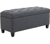 Homcom Banco de almacenamiento banco puf pie de cama cofre de almacenamiento para salón, habitación, entrada, 100 x 40 x 44 cm, gris oscuro