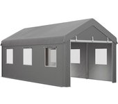 Outsunny Carpa garaje 6x2,95x2,78 m acero galvanizado PE de alta densidad 160 g/m² 2 puertas enrollables y 6 ventanas   Aosom España