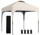 Outsunny Carpa 2,5x2,5 m de jardín Pop-up plegable altura ajustable Oxford anti UV50+ estructura de acero bolsa de transporte   Aosom España