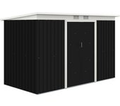 Outsunny Caseta de Exterior 280x130x172 cm Cobertizo de Jardín con Puertas Correderas y Ventilaciones Gris Oscuro   Aosom España