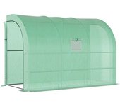 Outsunny Invernadero, Invernadero de jardín con cubierta de plástico resistente a los rayos UV, 3 niveles, puertas con Cremallera   Aosom España