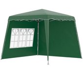 Outsunny Carpa Plegable con 2 Paredes Laterales 2,4x2,4 m Cenador Pabellón de Jardín con Altura Ajustable Protección UV50+ Verde   Aosom España