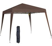 Outsunny Pérgola Carpa de Jardín Pop-up Plegable 2,4x2,4 m Acero Poliéster Saco de Transporte Chocolate   Aosom España