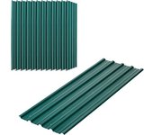 Outsunny Juego de 12 Paneles para Tejado de Acero Galvanizado 7m² para Caseta de Herramientas Cobertizo 129x45cm Verde   Aosom España