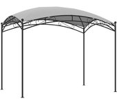 Outsunny Cenador para Jardín con Techo Resistente Cúpula Elegante y Estructura Metálica con Estacas 290x194,5x256 cm Gris