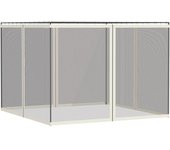 Outsunny Mosquiteras para cenador carpa pabellón de jardín 3x4 m - juego de 4 mosquiteras con Cremallera + ganchos de sujeción   Aosom España