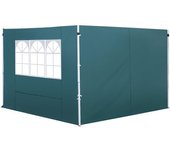 Outsunny Paredes Laterales para Carpa 3x3m Tela Oxford con Ventana Protección Solar para Eventos Verde Oscuro   Aosom España