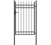 Outsunny Puerta de Jardín Metálica con Cerradura y Llaves de Acero Galvanizado Resistente a la Intemperie 147,5x89 cm Negro